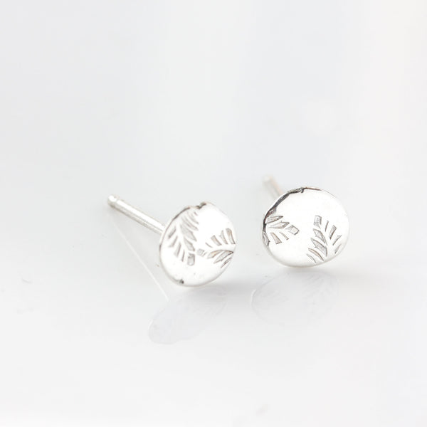 Sterling silver leaf earrings - The Angelica Stud Earrings