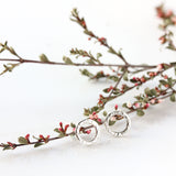 Small sterling silver textured circle or oval earrings - The Dahlia Stud Earrings