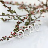 Small sterling silver textured circle or oval earrings - The Dahlia Stud Earrings
