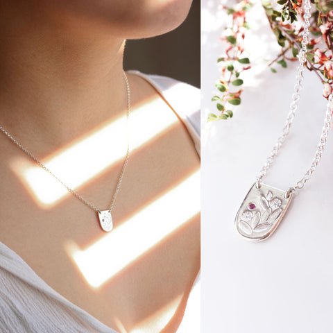 Sterling silver floral necklace - The Meadow Necklace