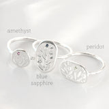 Sterling silver floral signet ring - Mini Meadow Ring