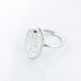 Sterling silver flower & gemstone signet ring - The Meadow Ring