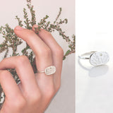 Sterling silver flower & gemstone signet ring - The Meadow Ring
