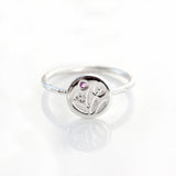 Sterling silver floral signet ring - Mini Meadow Ring