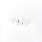 Sterling Silver Pebble Stud Earrings - polished finish