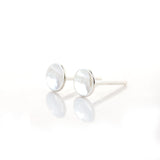 Sterling Silver Pebble Stud Earrings - polished finish