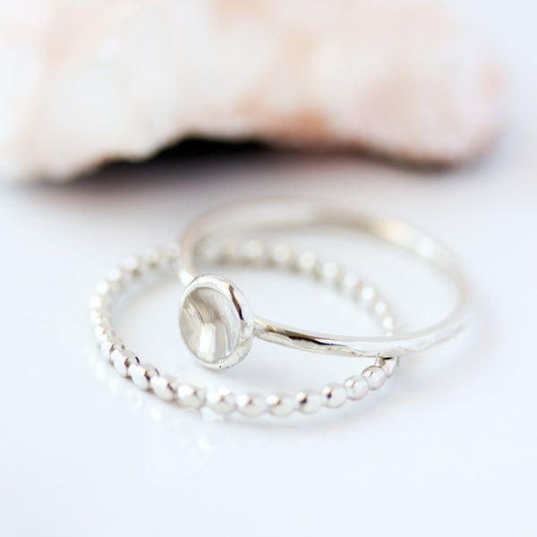 Sterling silver pebble ring