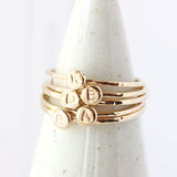 Tiny Initial Ring in 14k Gold