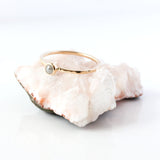 Tiny rose cut coloured diamond & 14k gold ring
