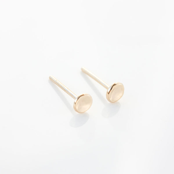 Tiny Pebble Stud Earrings in 14k Gold