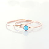 Tiny turquoise & 14k yellow gold fine stacking ring