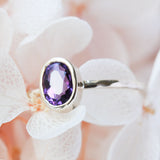 Oval cut Amethyst & 14k gold ring - The Violette Ring