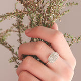 Sterling silver flower & gemstone signet ring - The Meadow Ring